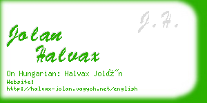 jolan halvax business card